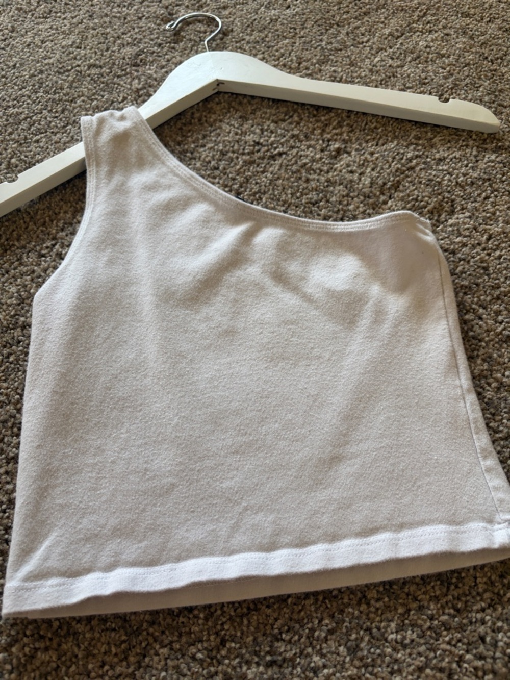 Brandy Melville One-Shoulder Crop Tank Top - White. Great Condition!
